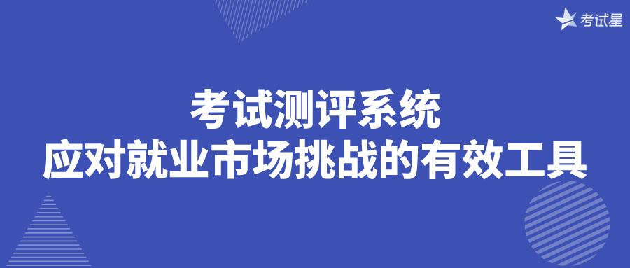 考试测评系统：应对就业市场挑战的有效工具