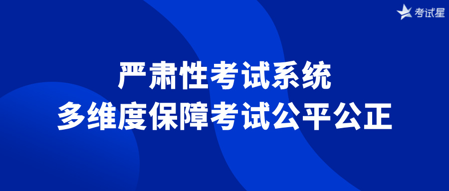 严肃性考试系统：多维度保障考试公平公正